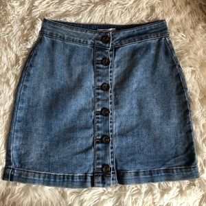 Sky and sparrow button down Jean skirt